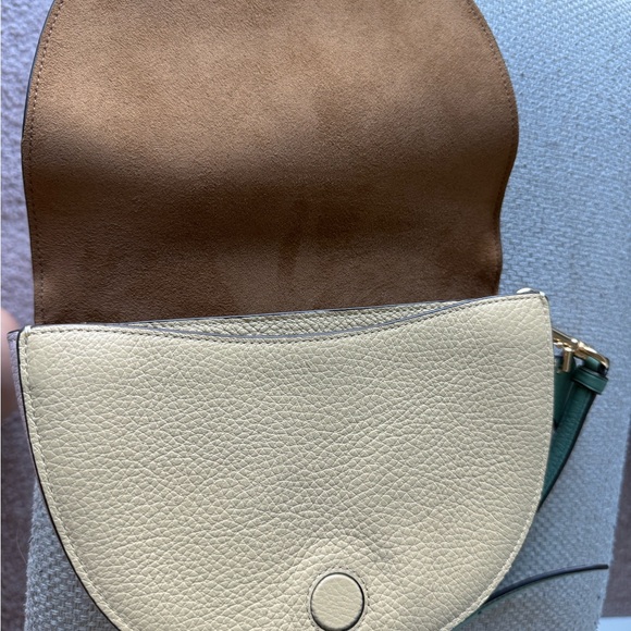 Coach butter yellow and light pink with Green strap Women's Bag - Picture 6 of 7